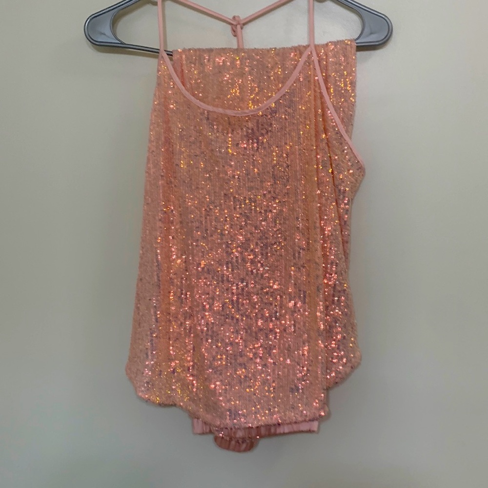 Victoria’s Secret Iridescent pink sequin pajama set